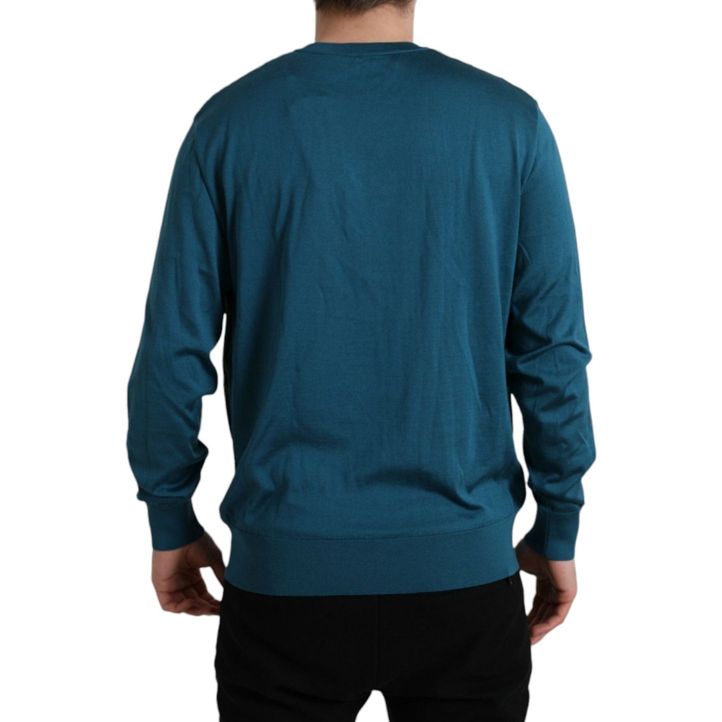 Dolce & Gabbana Green Peacock Feather Pullover Sweater TSH851899-52