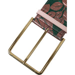 Dolce & Gabbana Multicolor Floral Jacquard Lurex Gold Buckle Belt WMB346-75