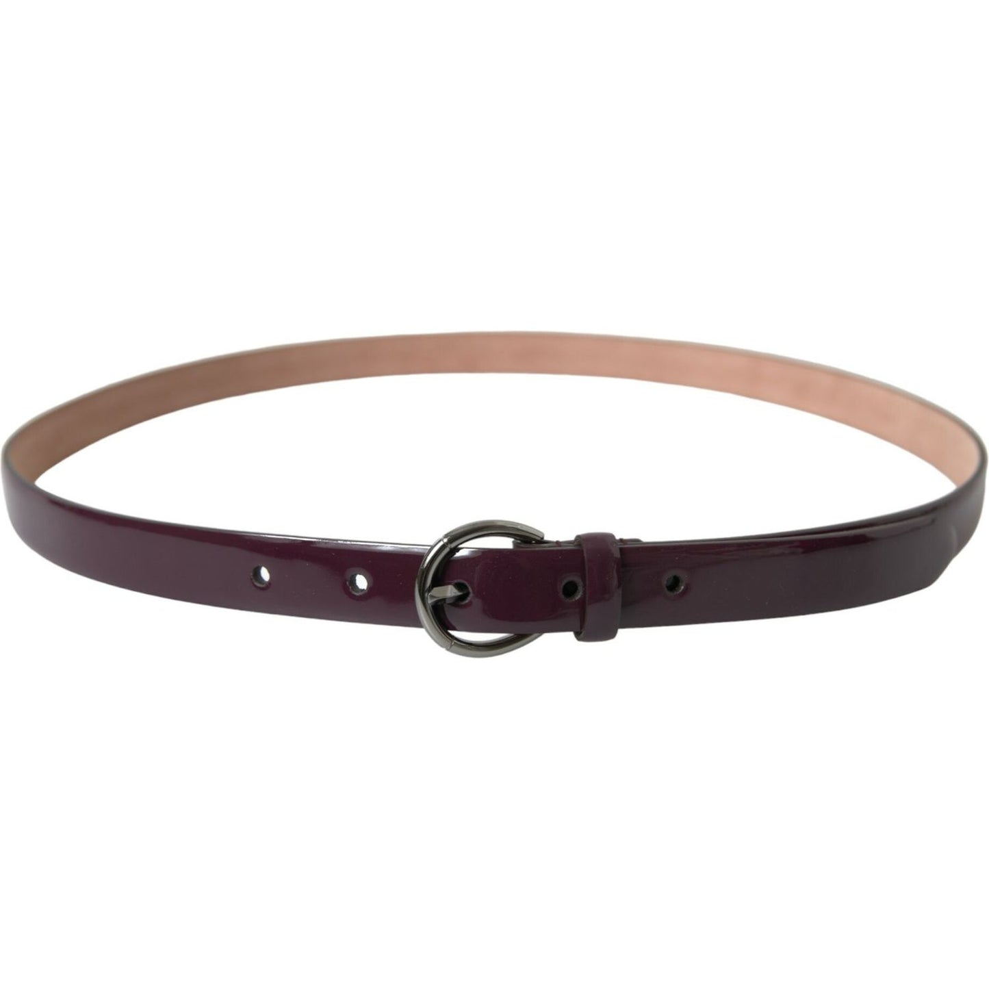 Dolce & Gabbana Maroon Leather Silver Metal Buckle Belt WMB317-95