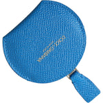 Dolce & Gabbana Blue Calfskin Leather Round Logo Hand Mirror Holder SMY101230