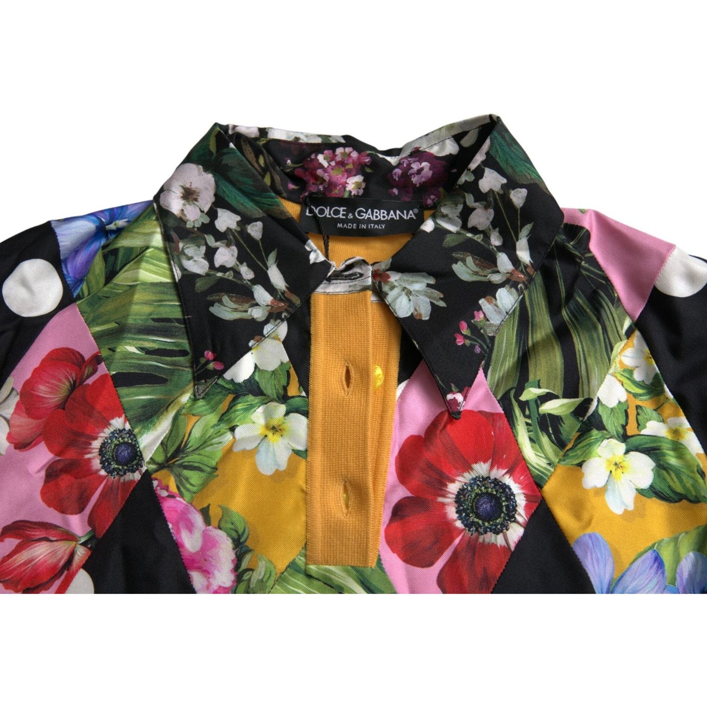 Dolce & Gabbana Multicolor Cashmere-Silk Blend Henley Sweater Dolce & Gabbana Dark Slate Gray