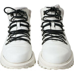 Dolce & Gabbana White Vulcano Trekking Ankle Boots Shoes MV5607-43