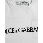 Dolce & Gabbana White Logo Print Cotton Crew Neck T-shirt TSH84588-44