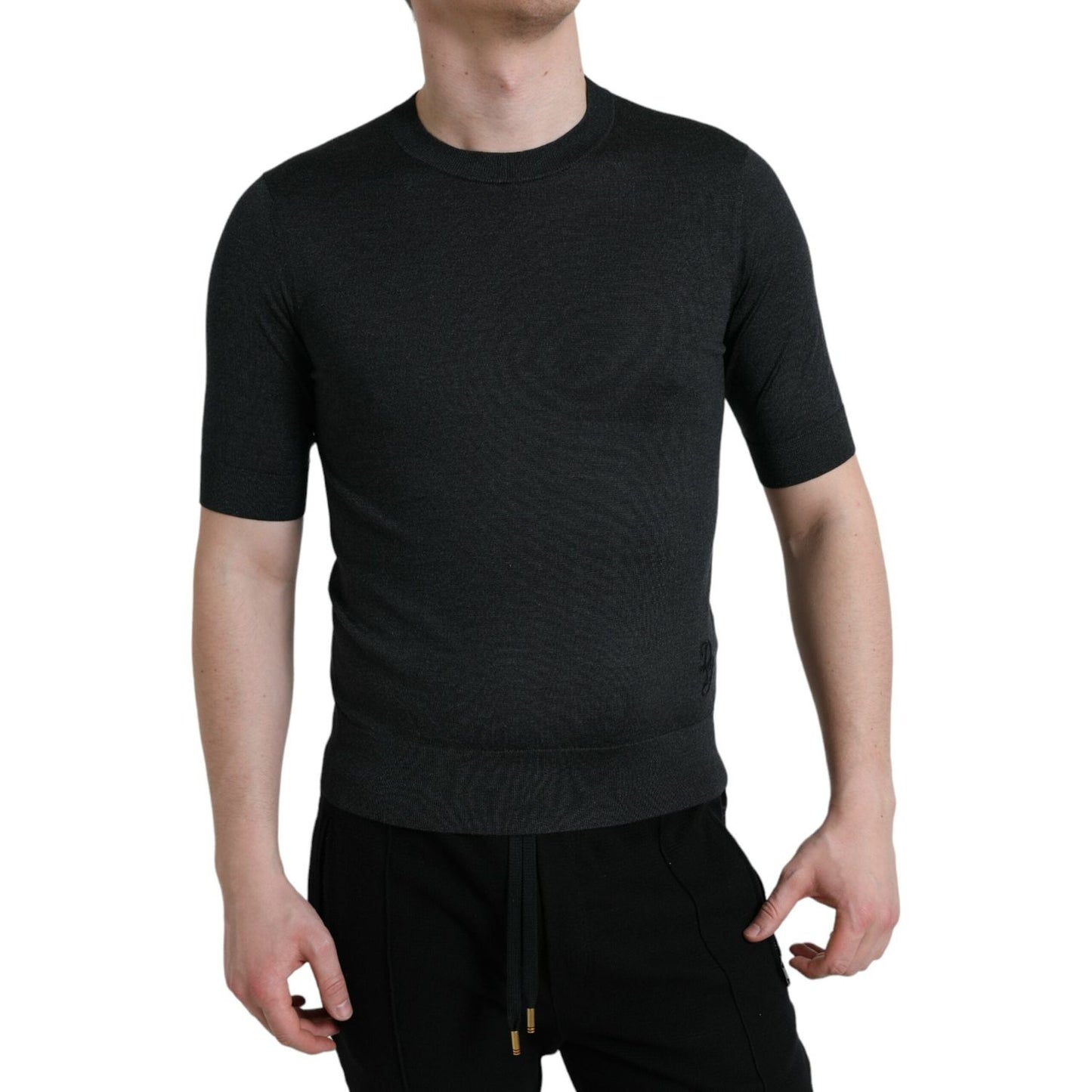 Dolce & Gabbana Dark Gray Crew Neck Short Sleeves T-shirt TSH84602-44
