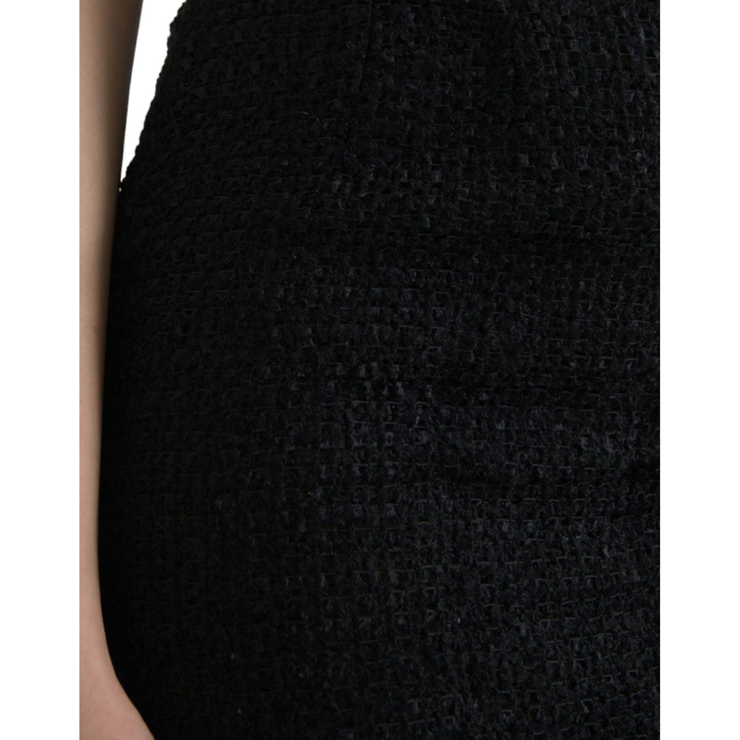 Dolce & Gabbana Black Wool High Waist Pencil Cut Midi Skirt SKI2002-40