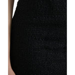 Dolce & Gabbana Black Wool High Waist Pencil Cut Midi Skirt SKI2002-40