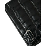 Dolce & Gabbana Black Exotic Skin Leather Long Bifold Passport Holder SMY101314