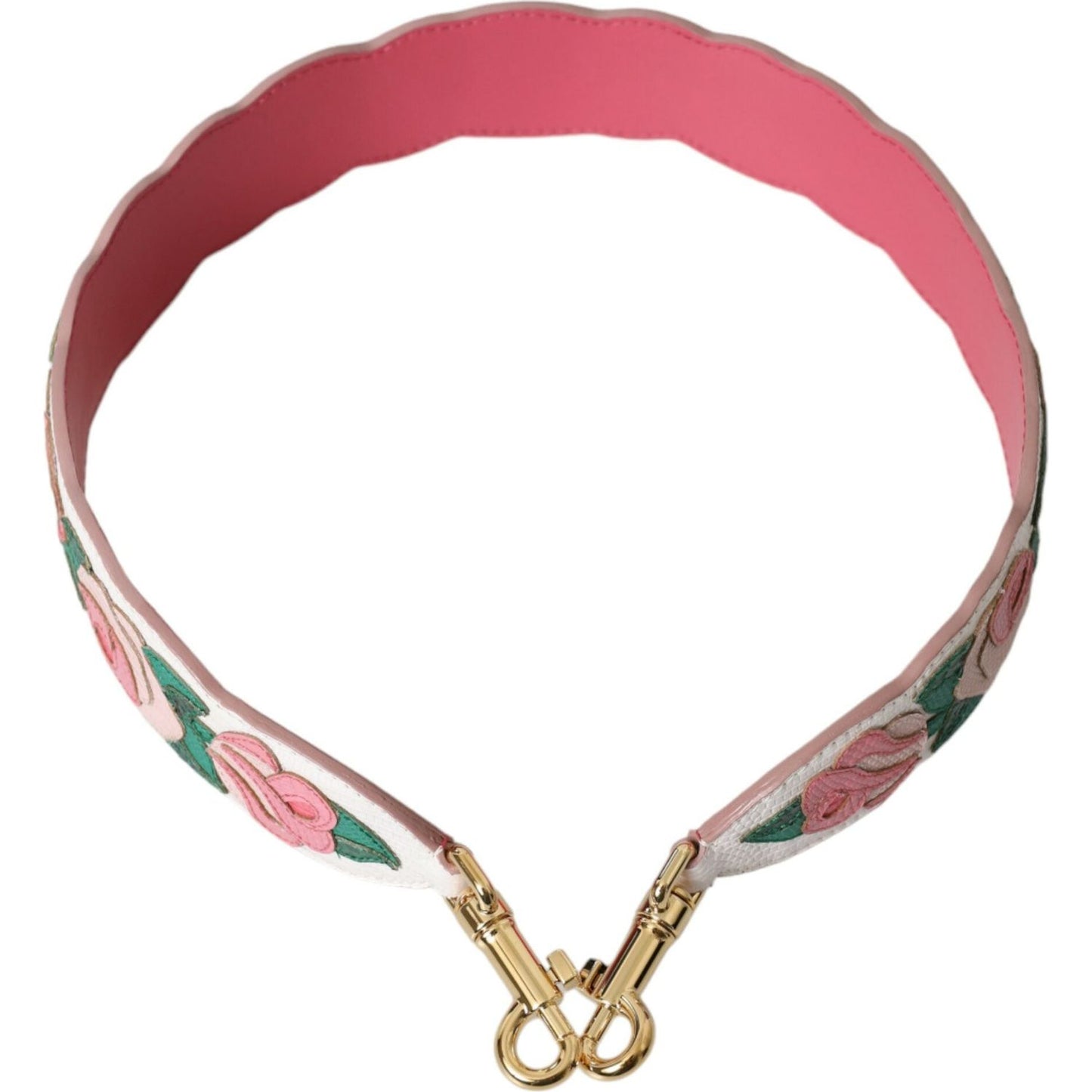 Dolce & Gabbana White Floral Leather Accessory Shoulder Strap WMB312#