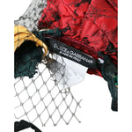 Dolce & Gabbana Multicolor Rose Silk Crystal Netted Logo Headband Diadem SMY101427