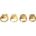 Dolce & Gabbana Gold Brass KING Enamel Set of 4 Ring Ring Dolce & Gabbana Dark Khaki