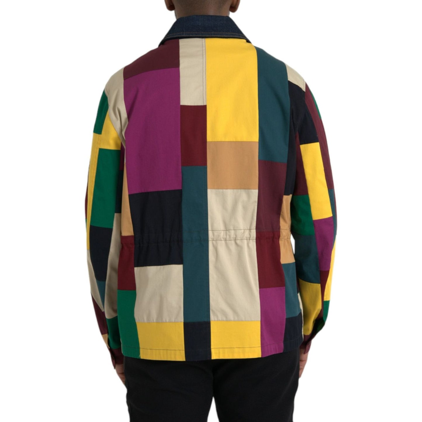 Dolce & Gabbana Multicolor Patchwork Cotton Collared Jacket JKT3841-48