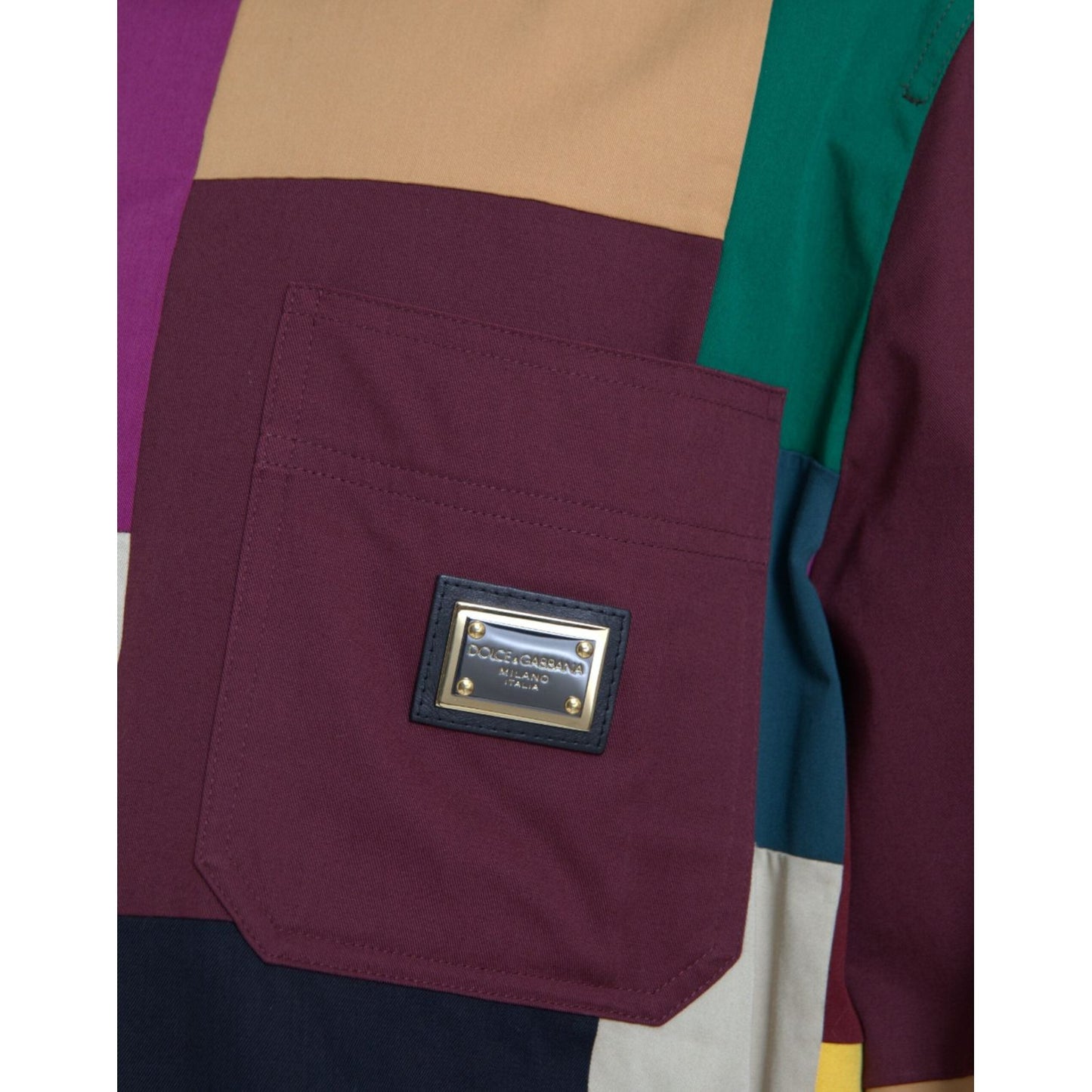 Dolce & Gabbana Multicolor Patchwork Cotton Collared Jacket JKT3841-48