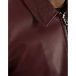 Dolce & Gabbana Maroon Exotic Leather Zip Biker Coat Jacket JKT4054-48