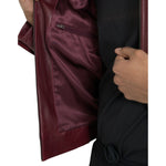 Dolce & Gabbana Maroon Exotic Leather Zip Biker Coat Jacket JKT4054-48