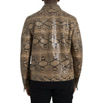 Dolce & Gabbana Beige Exotic Leather Biker Blouson Jacket JKT4055-52