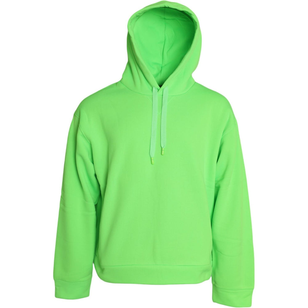 Dolce & Gabbana Neon Green Hooded Top Pullover Sweater TSH851987-54