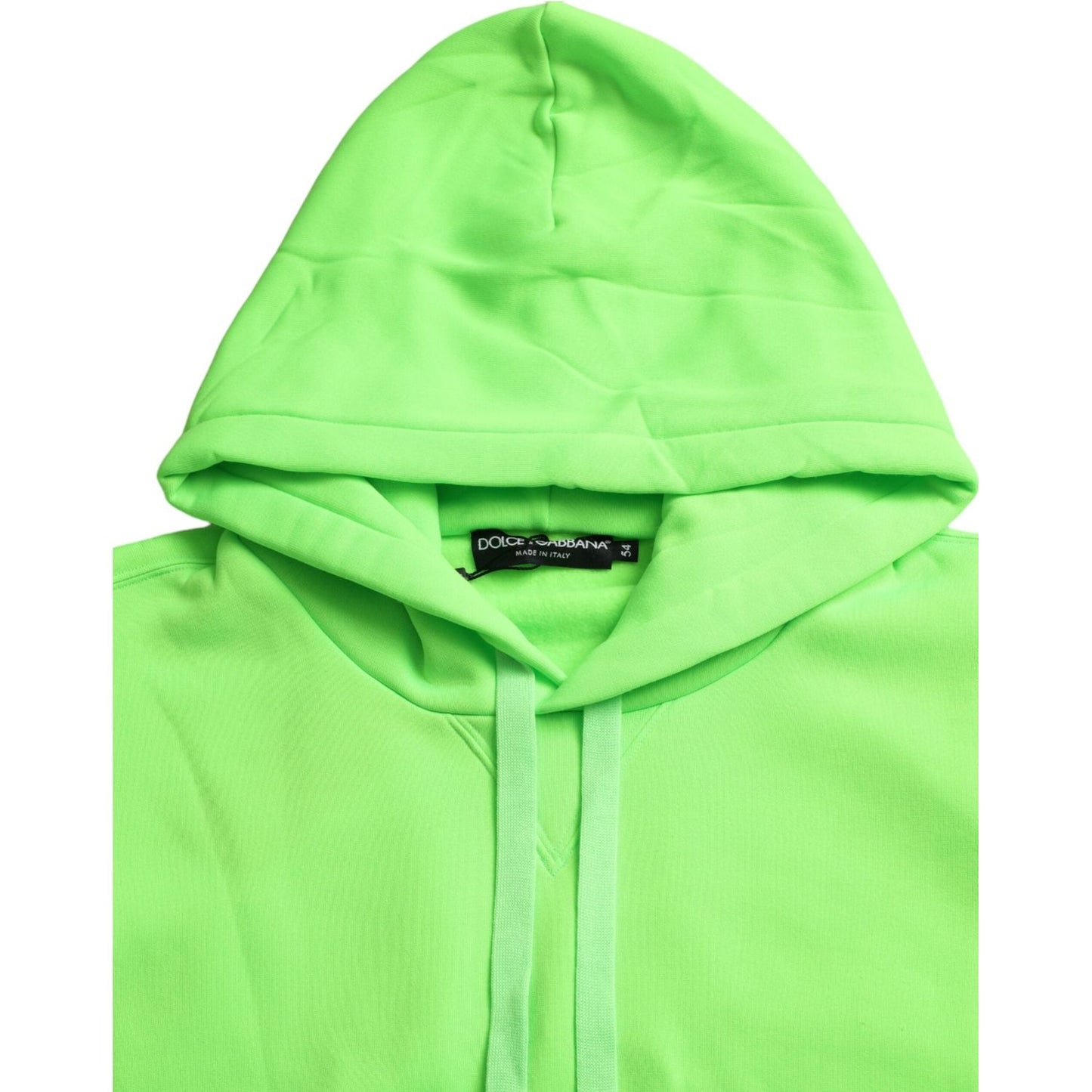 Dolce & Gabbana Neon Green Hooded Top Pullover Sweater TSH851987-54