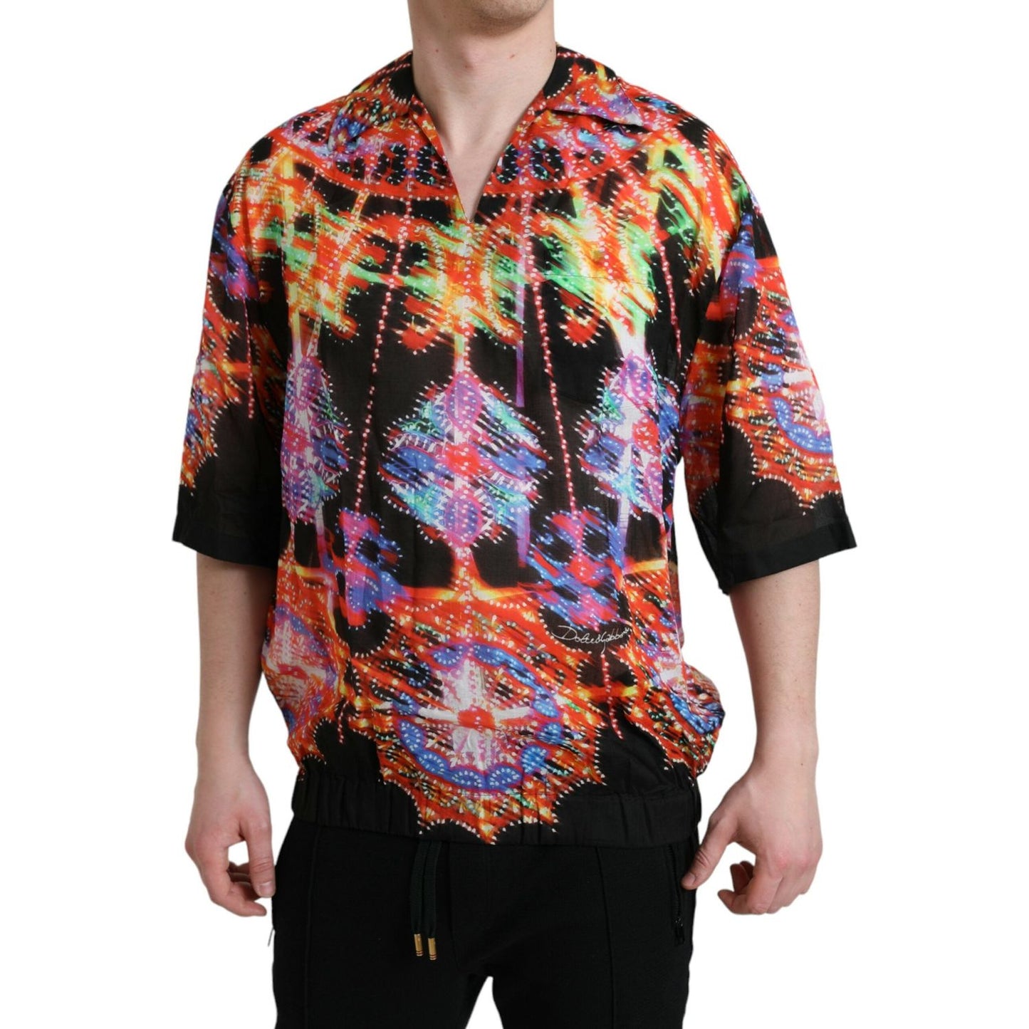 Dolce & Gabbana Multicolor Luminarie Print Cotton T-shirt TSH84707-40