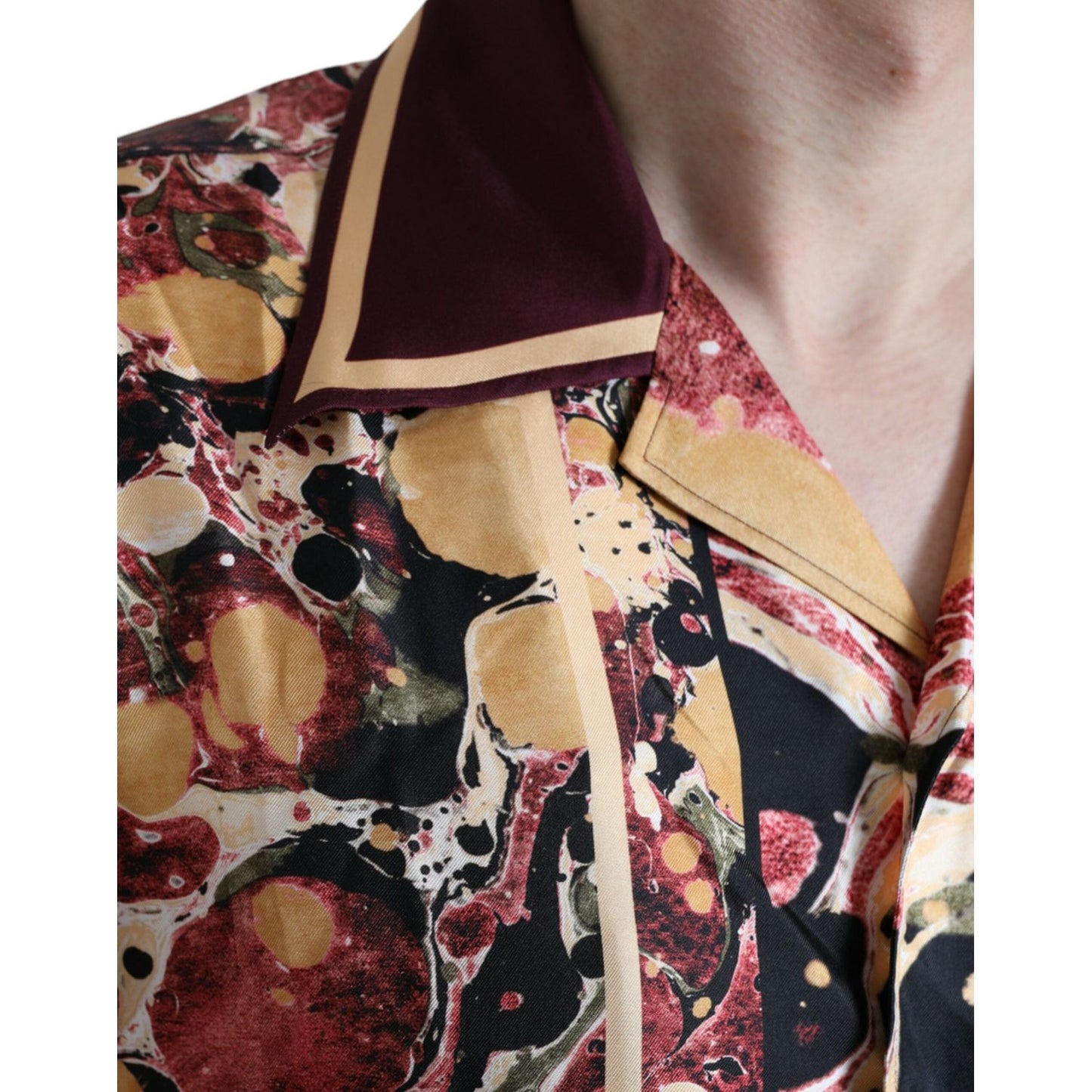 Dolce & Gabbana Multicolor Button Down Silk Shirt TSH84714-39