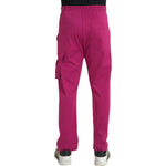 Dolce & Gabbana Pink Logo Cargo Cotton Jogger Sweatpants Pants Dolce & Gabbana Maroon