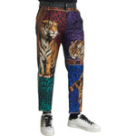 Dolce & Gabbana Multicolor Tiger Leopard Cotton Loose Tapered Pants PAN75285-60