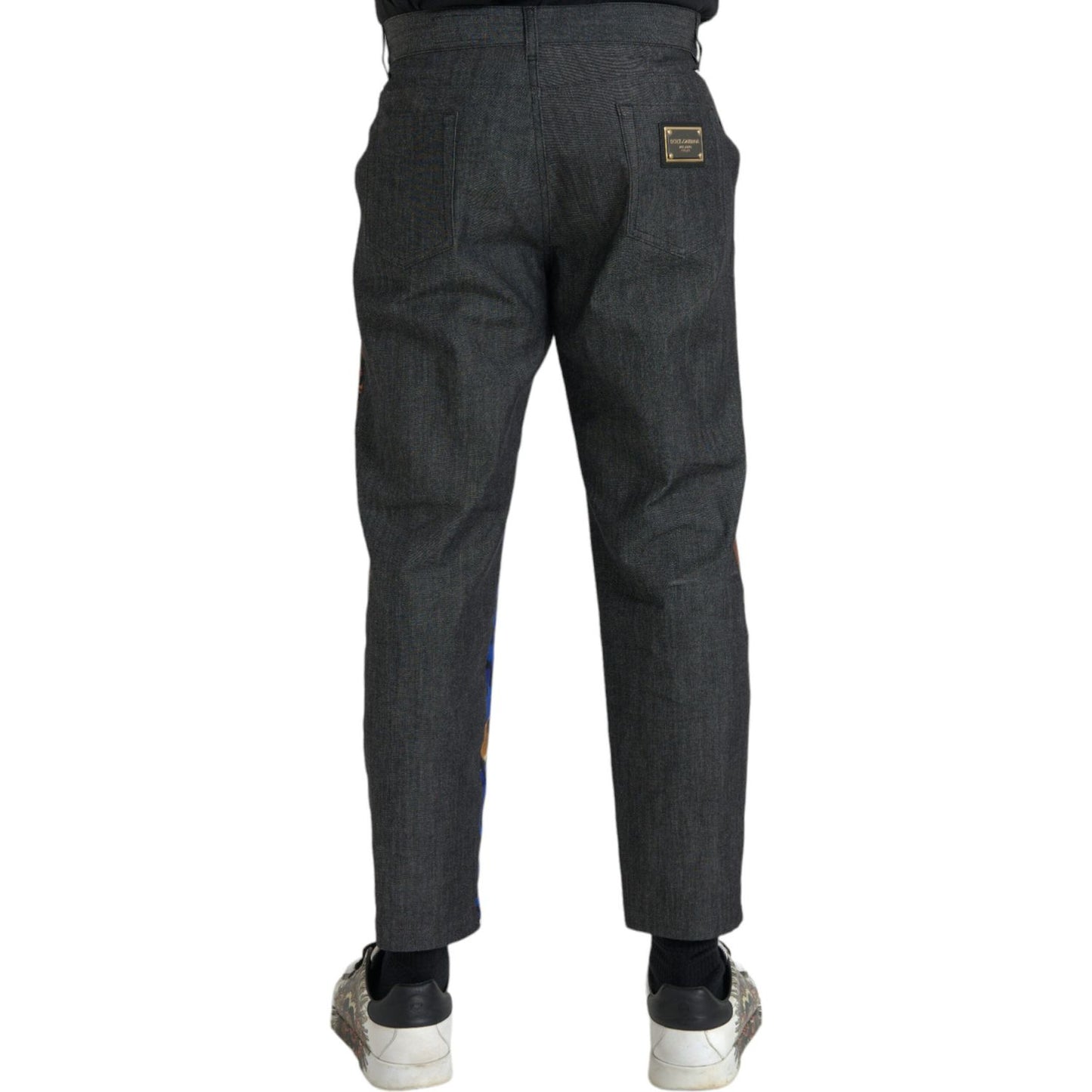 Dolce & Gabbana Multicolor Tiger Leopard Cotton Loose Tapered Pants PAN75285-60