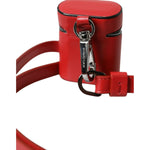 Dolce & Gabbana Red Calfskin Leather Logo Print Strap Men Airpods Case SMY101328