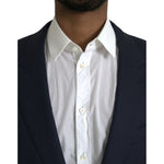 Dolce & Gabbana Dark Blue Wool Single Breasted Coat Blazer JKT4019-54