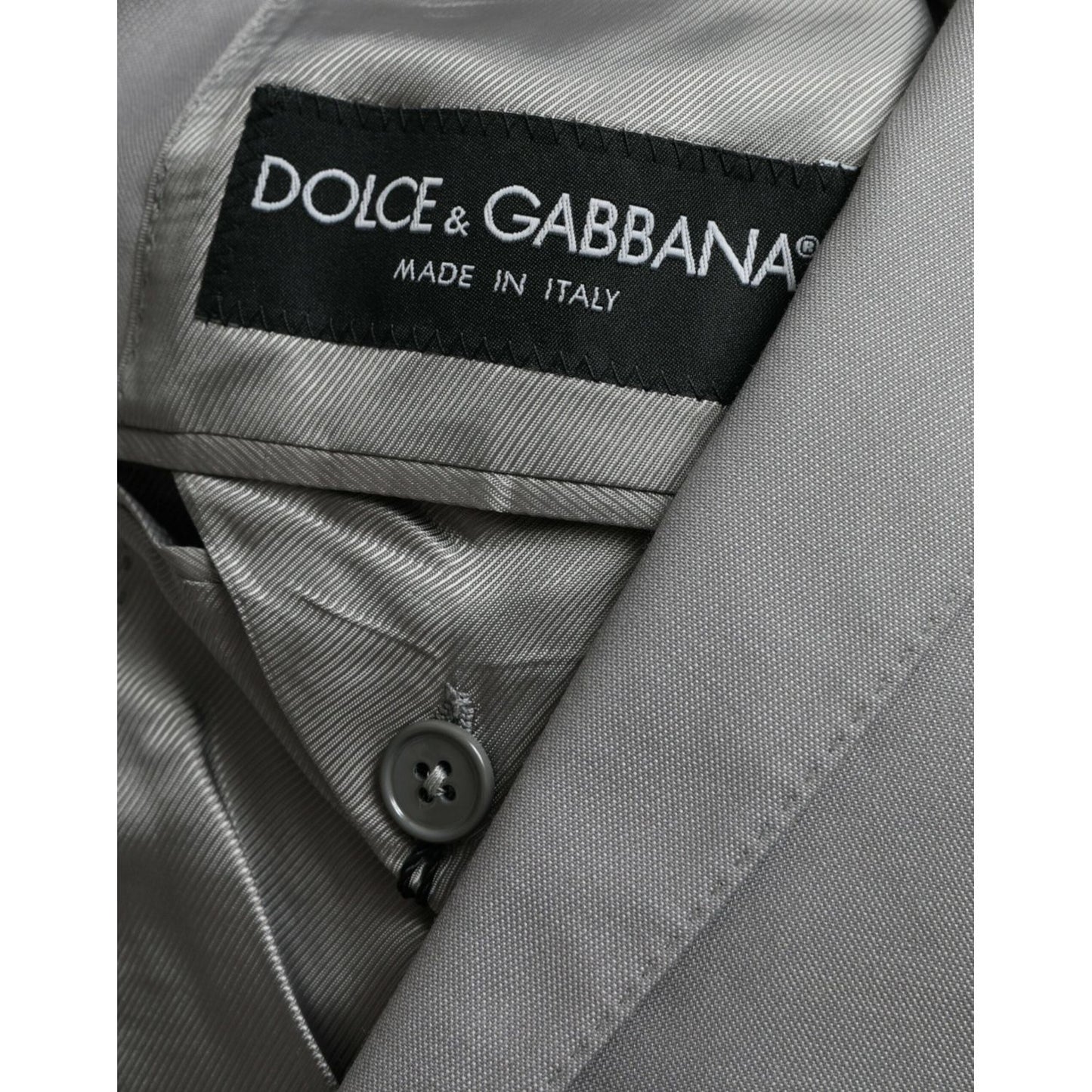 Dolce & Gabbana Gray Wool Peak Single Breasted Coat Blazer JKT4028-54