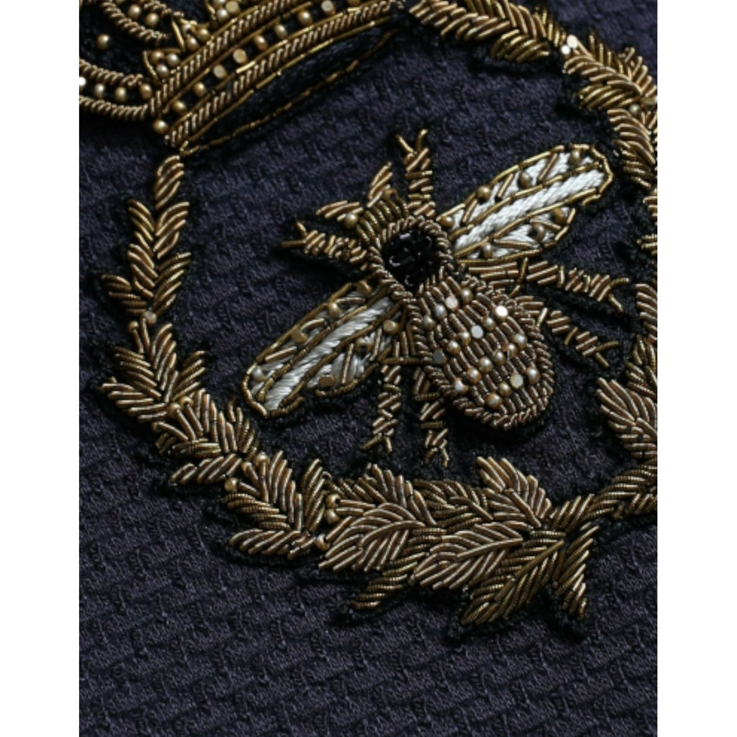 Dolce & Gabbana Dark Blue Crown Bee Double Breasted Blazer JKT4039-48