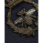 Dolce & Gabbana Dark Blue Crown Bee Double Breasted Blazer JKT4039-48
