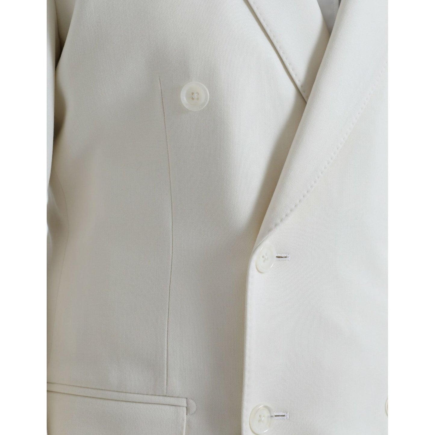 Dolce & Gabbana White Wool MARTINI Double Breasted Blazer JKT4044-50