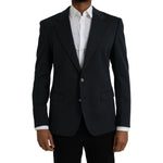 Dolce & Gabbana Dark Blue Cotton Single Breasted Coat Blazer KOS2242-50