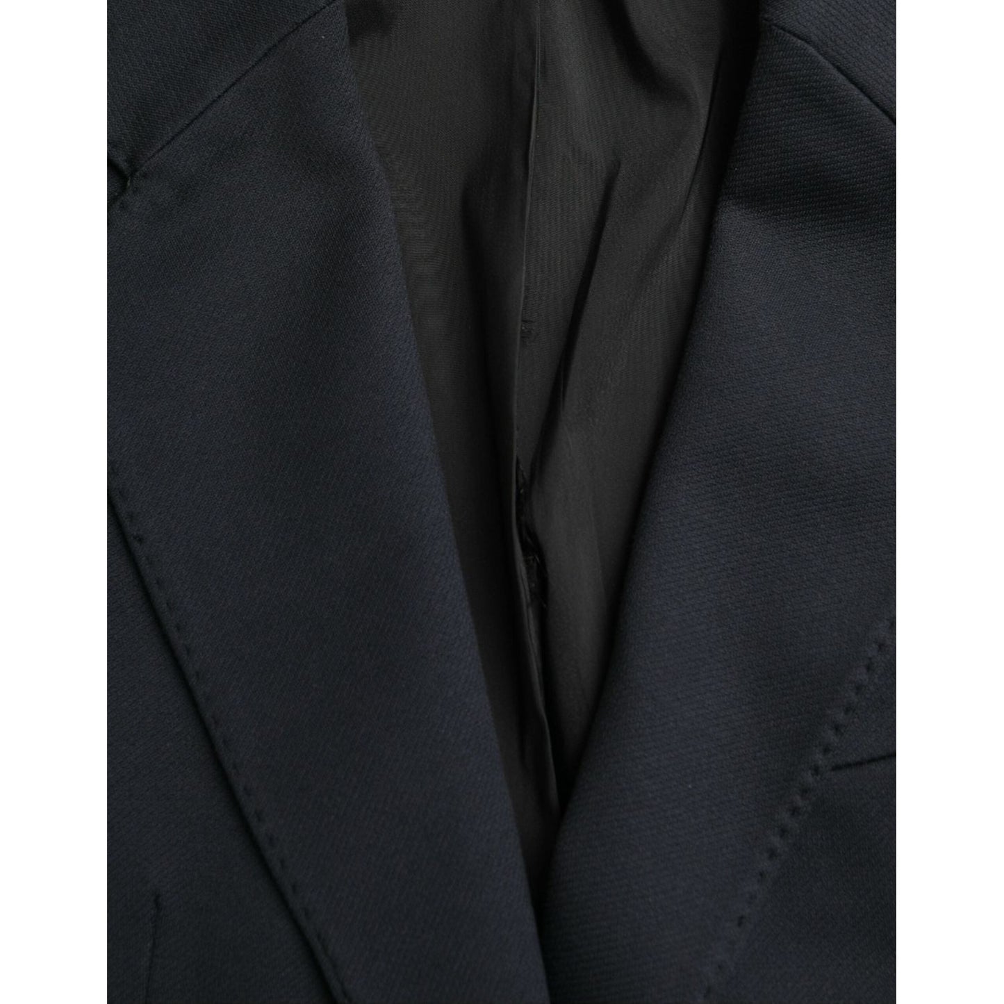 Dolce & Gabbana Dark Blue Cotton Single Breasted Coat Blazer KOS2242-50