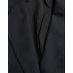 Dolce & Gabbana Dark Blue Cotton Single Breasted Coat Blazer KOS2242-50