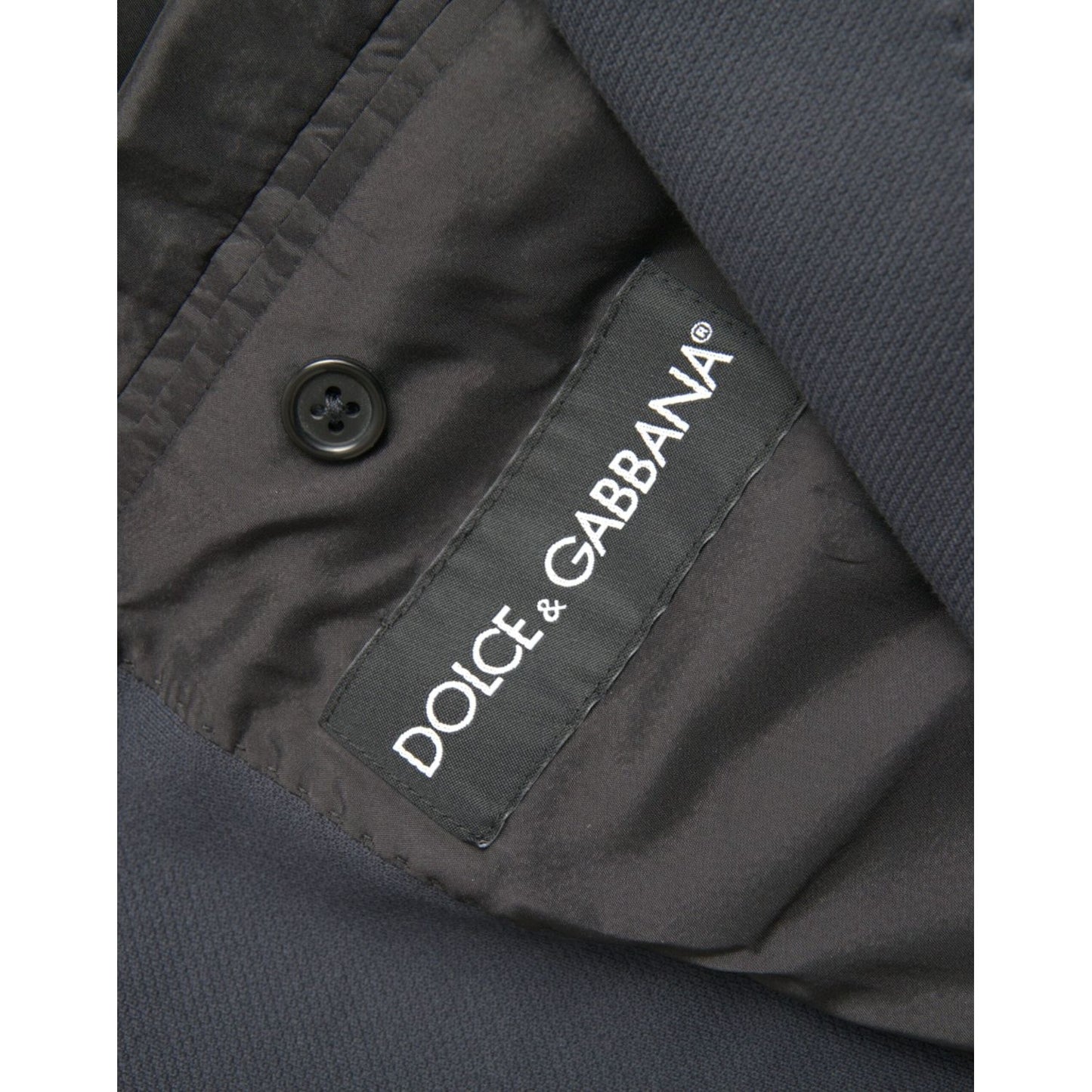 Dolce & Gabbana Dark Blue Cotton Single Breasted Coat Blazer KOS2242-50