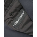 Dolce & Gabbana Dark Blue Cotton Single Breasted Coat Blazer KOS2242-50