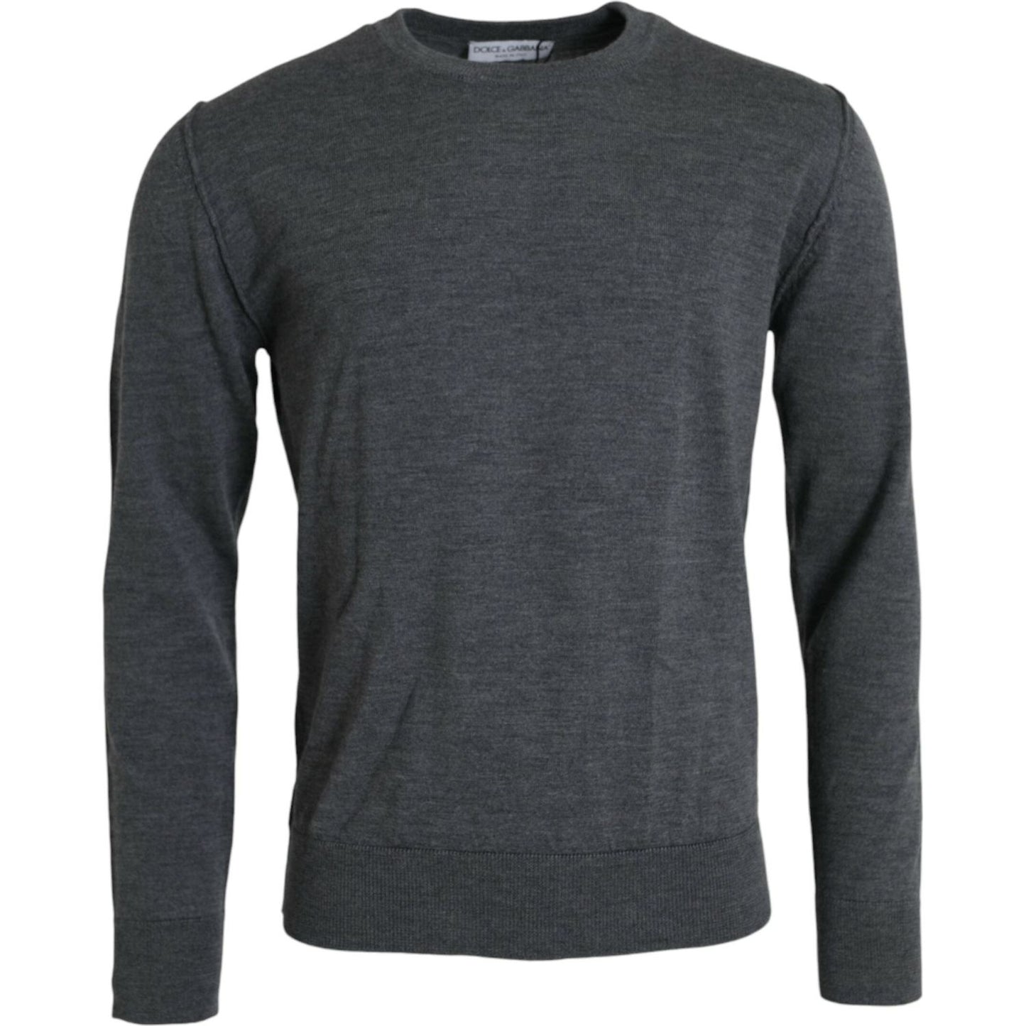 Dolce & Gabbana Dark Gray Wool Crew Neck Pullover Sweater TSH84590-52