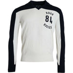 Dolce & Gabbana White Black SICILIA Henley Shirt Pullover Sweater TSH84665-44