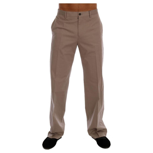 Dolce & Gabbana Beige Cotton Stretch Chinos Pants Jeans & Pants