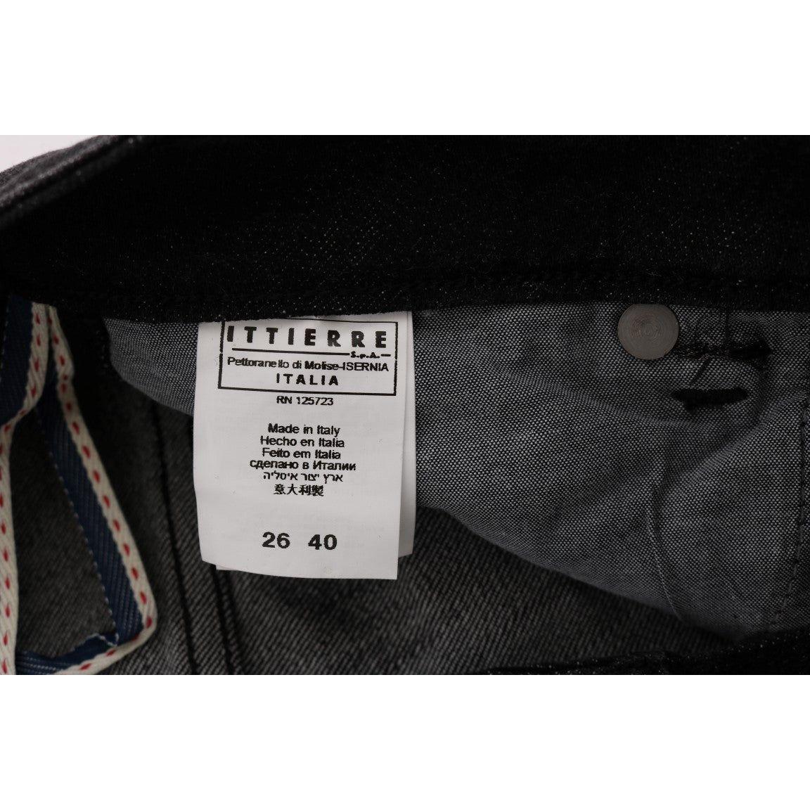 Acht Black Denim Cotton Bottoms Slim Fit Jeans Jeans & Pants