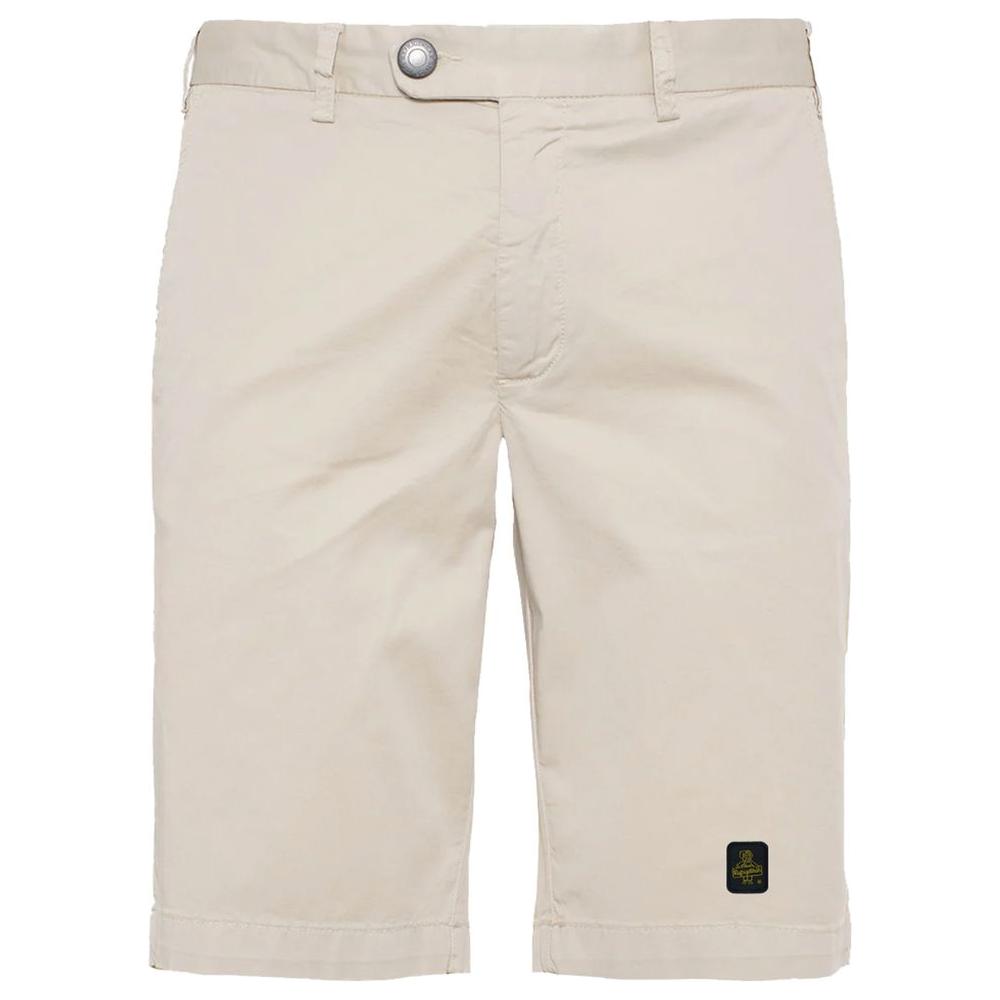 Refrigiwear Elegant Beige Bermuda Shorts with Logo Patch