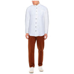 Alpha Studio Elegant White Linen Shirt for Men AL-11830-IT46 | S