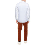 Alpha Studio Elegant White Linen Shirt for Men AL-11830-IT46 | S