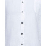 Alpha Studio Elegant White Linen Shirt for Men AL-11830-IT46 | S