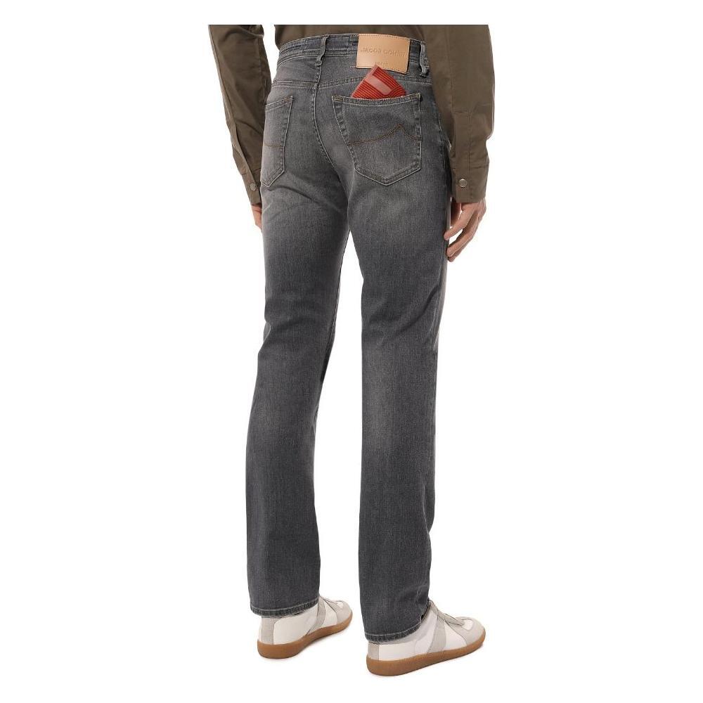 Jacob Cohen Sleek Gray Stretch Cotton Regular Fit Jeans JA-11664-37