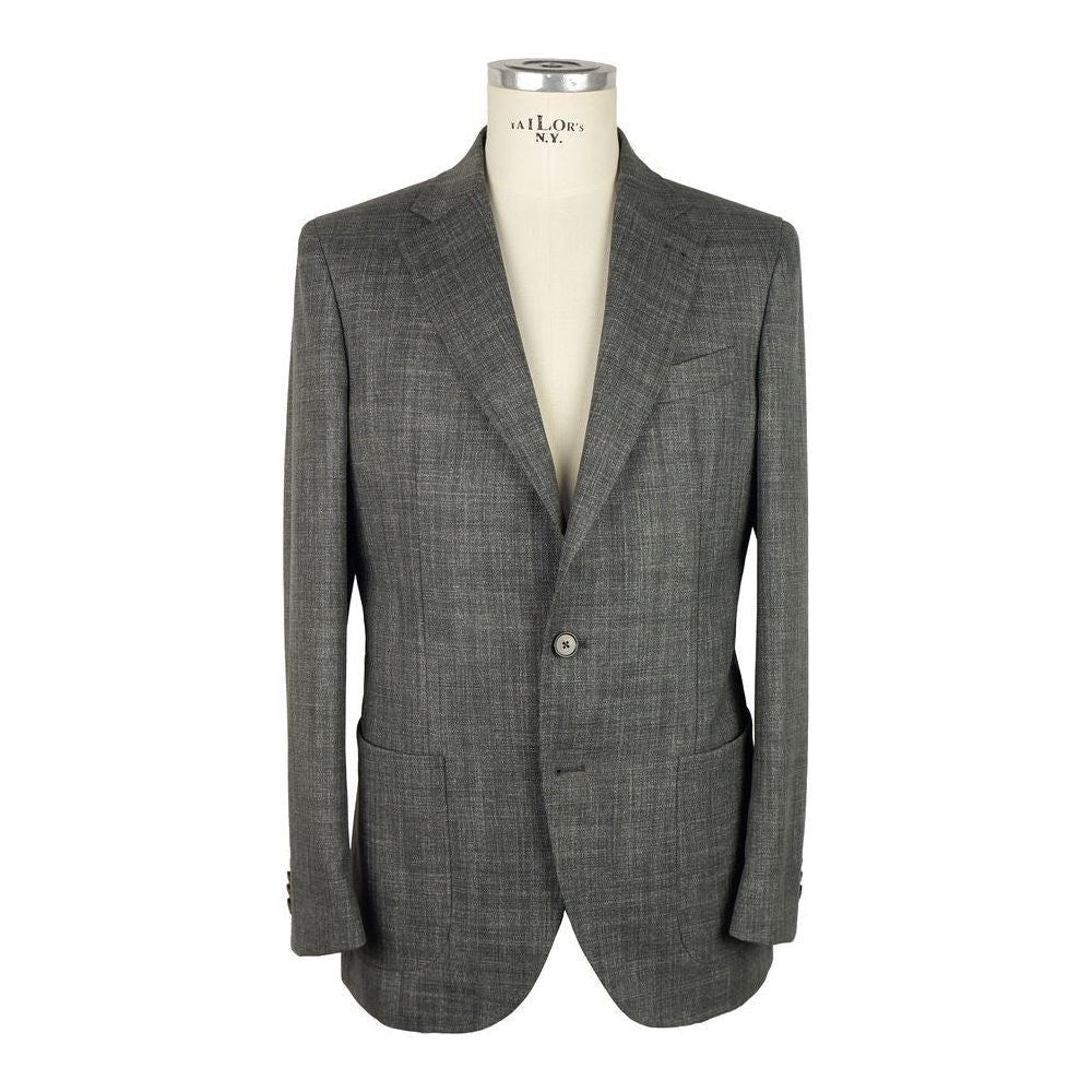 Emilio Romanelli Gray Wool Men Blazer EM-6589-IT48 | M
