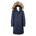 Made in Italy Blue Wool Men's Raincoat LO-4904-IT46 | S