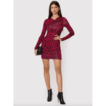 Love Moschino Chic Leopard Texture Dress in Pink and Black LO-10223-IT40|S