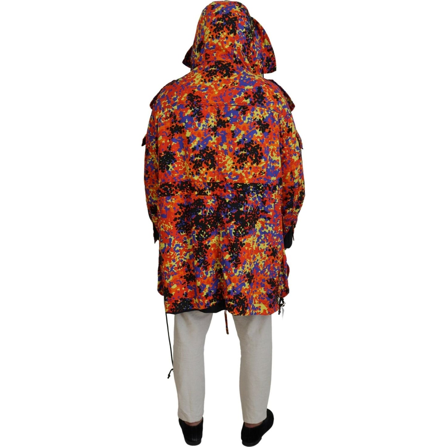 Dsquared² Multicolor Long Hooded Cargo Pocket Coat Jacket Dsquared² Sienna